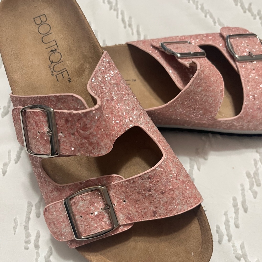 Corkys Pink Glitter Sandals